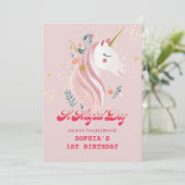 Magische eenhoorn 1e verjaardag kaart (Staand voorkant)