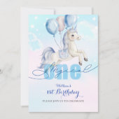 Magische eenhoorn 1e verjaardag kaart (Voorkant)