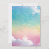 Magische Eenhoorn 1e Verjaardag Uitnodiging (Achterkant)