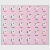 Magische Eenhoorn Aangepaste Naam of Tekst Cadeaupapier (Vlak)