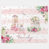 magische eenhoorn baby meisje fleece deken (Voorkant (Horizontaal))