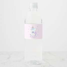 Magische eenhoorn Baby shower roze Waterfles Etiket