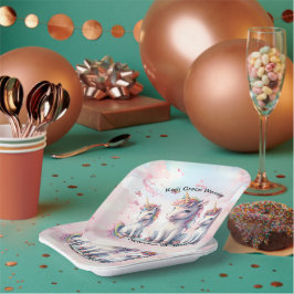 Magische Eenhoorn Baby shower Vierkant Papier Bord