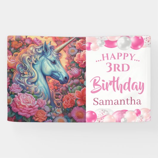 Magische eenhoorn ballon banner (Horizontaal)