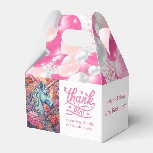 MAGISCHE EENHOORN BALLONNEN BEDANKDOOSJES (Voorkant Zijde)