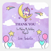 Magische Eenhoorn Bedankt Verjaardagsfeest Tweede