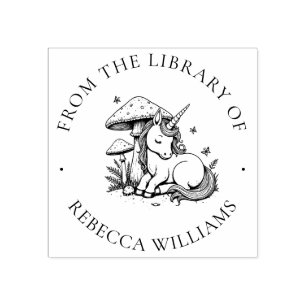 Magische Eenhoorn Bibliotheek Boek Stamp Rubberstempel