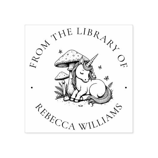 Magische Eenhoorn Bibliotheek Boek Stamp Rubberstempel (Afrduk)