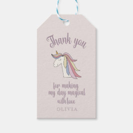 Magische Eenhoorn Dank u Gift Label Cadeaulabel