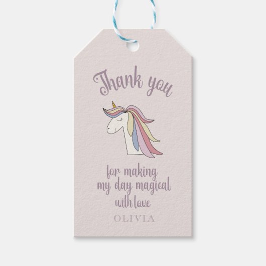 Magische Eenhoorn Dank u Gift Label Cadeaulabel (Voorkant)