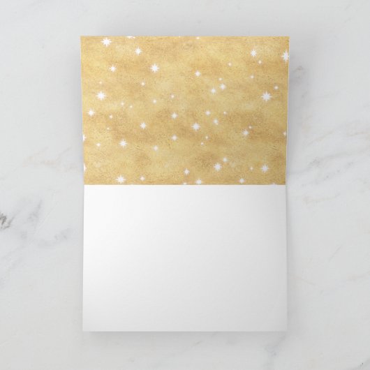 Magische eenhoorn dank u | Goud en Roze Regenboog Kaart (Binnen)