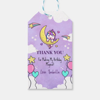 Magische Eenhoorn Dank u Verjaardag Meisje Tweede Cadeaulabel