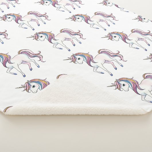 Magische Eenhoorn Dromen - Whimsical Fantasy Desig Sherpa Deken (3/4)