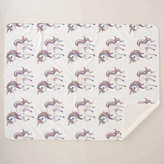 Magische Eenhoorn Dromen - Whimsical Fantasy Desig Sherpa Deken (Voorkant (horizontaal))
