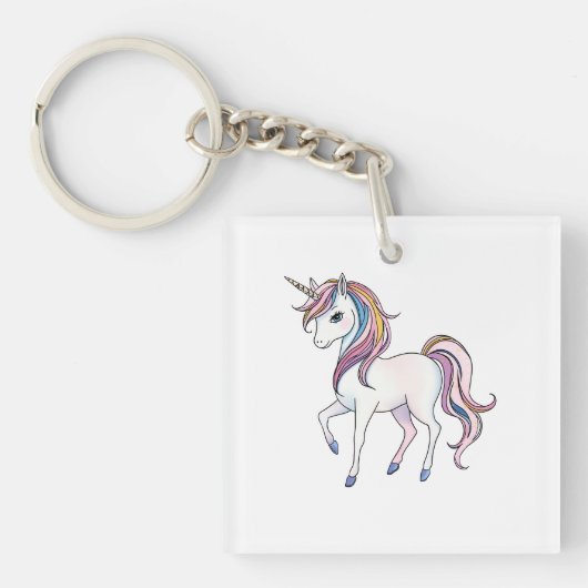 Magische Eenhoorn Dromen - Whimsical Fantasy Desig Sleutelhanger (voorkant)