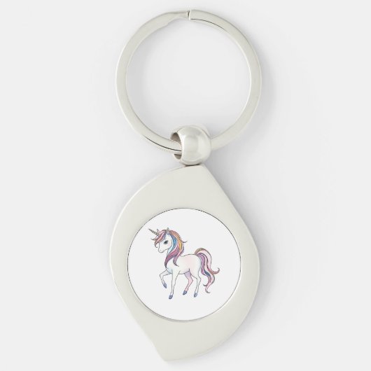 Magische Eenhoorn Dromen - Whimsical Fantasy Desig Sleutelhanger (Voorkant)