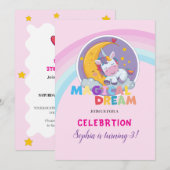 Magische eenhoorn droom uitnodiging (Voorkant / Achterkant)