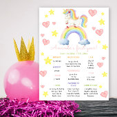 Magische Eenhoorn Eerste Verjaardag Milestone Verj Poster