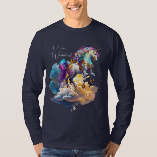 Magische Eenhoorn Fantasie wolken romantiek verjaa T-shirt
