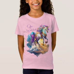 Magische Eenhoorn Fantasie wolken romantiek verjaa T-shirt