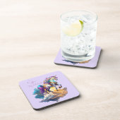 Magische eenhoorn fantasiewolken romance verjaarda bier onderzetter (Rechterzijde)