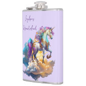 Magische eenhoorn fantasiewolken romance verjaarda heupfles (Links)