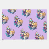 Magische eenhoorn fantasiewolken romance verjaarda inpakpapier vel (Voorkant 3)