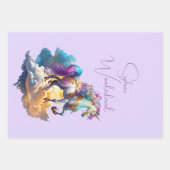 Magische eenhoorn fantasiewolken romance verjaarda inpakpapier vel (Voorkant)