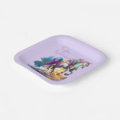 Magische eenhoorn fantasiewolken romance verjaarda papieren bordje (Gebogen)