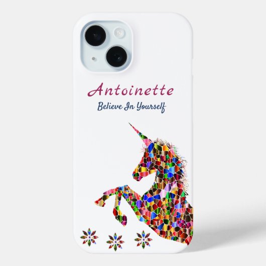 Magische Eenhoorn Fantasy Girly Glitter Personalis Case-Mate iPhone Case (Achterkant)