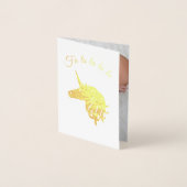 Magische Eenhoorn Foto Vakantie Kaart Gold Folie (Voorkant)