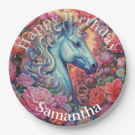 Magische Eenhoorn Gelukkige Verjaardag Papieren Bordje