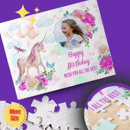 Magische Eenhoorn Gepersonaliseerde Foto Jigsaw Pu Legpuzzel