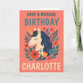 Magische eenhoorn gepersonaliseerde grillige verja kaart (Voorkant)