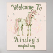 Magische Eenhoorn Gepersonaliseerde Verjaardag Roz Poster (Voorkant)