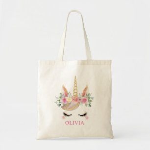 Magische Eenhoorn Glitter en Goud Gepersonaliseerd Tote Bag