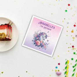 Magische Eenhoorn Glitter Roze Paars Meisje Verjaa Servet
