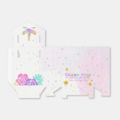 Magische eenhoorn glitter sterren verjaardag bedankdoosjes (Uitgevouwen)
