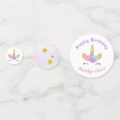 Magische eenhoorn glitter sterren verjaardag confetti (Voorkanten)