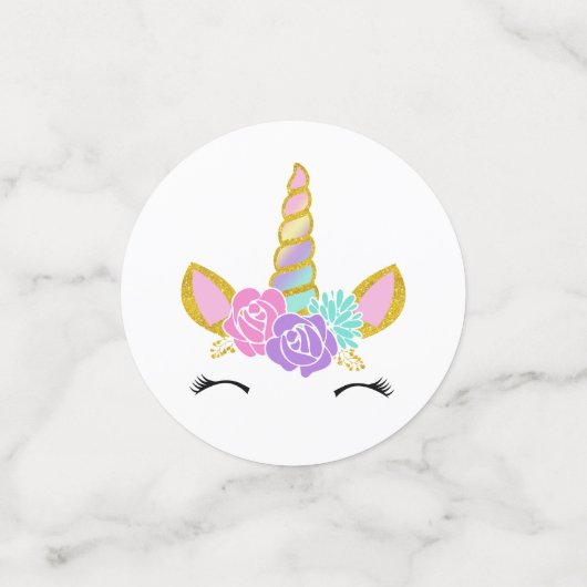 Magische eenhoorn glitter sterren verjaardag confetti (Kleine voorkant)