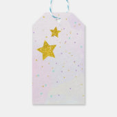 Magische eenhoorn glitter sterren verjaardag gunst cadeaulabel (Achterkant)