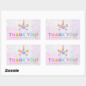 Magische Eenhoorn Glitter Verjaardagsgunst Dank u Rechthoekige Sticker (Vel)