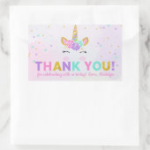 Magische Eenhoorn Glitter Verjaardagsgunst Dank u Rechthoekige Sticker (Tas)