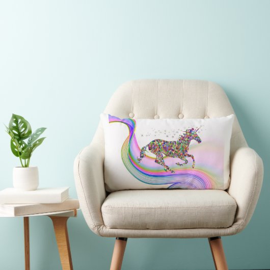 Magische eenhoorn gooit kussen met de naam van het (Stoel)