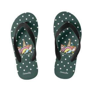 Magische Eenhoorn Groene Meisje Naam Bloemen Stipp Kinder Teenslippers