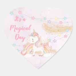 Magische Eenhoorn Hart Sticker