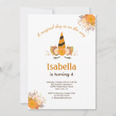 Magische Eenhoorn Herfst Halloween Verjaardagsfees Kaart (Voorkant)