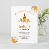 Magische Eenhoorn Herfst Halloween Verjaardagsfees Kaart (Staand voorkant)