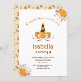 Magische Eenhoorn Herfst Halloween Verjaardagsfees Kaart