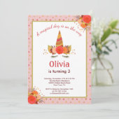 Magische Eenhoorn Herfst Thanksgiving Verjaardagsf Kaart (Staand voorkant)